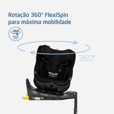 Cadeirinha De Bebê Para Carro Maxi-Cosi Emerald 360 Pro Authentic Black - Rotação 360° FlexiSpin para máxima mobilidade